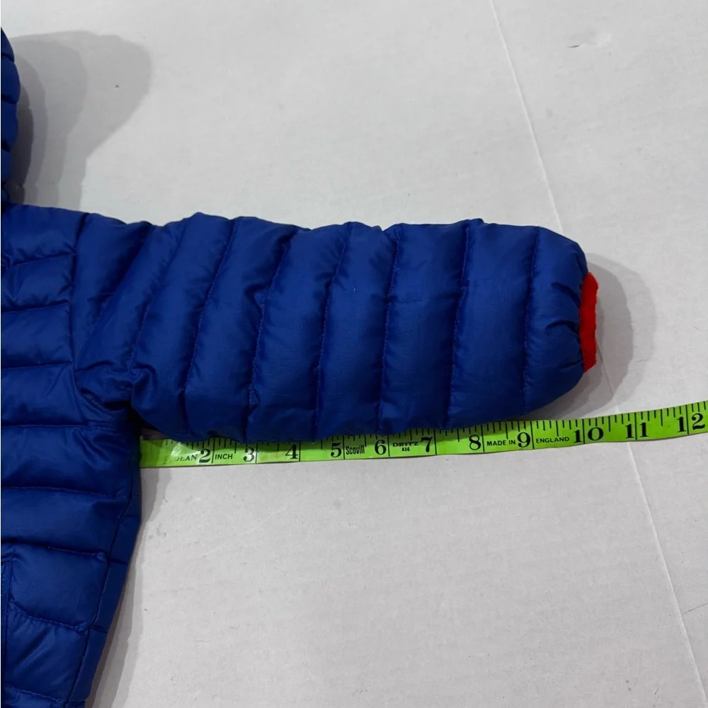 Patagonia Blue and Black Camouflage Jacket with Orange Trim